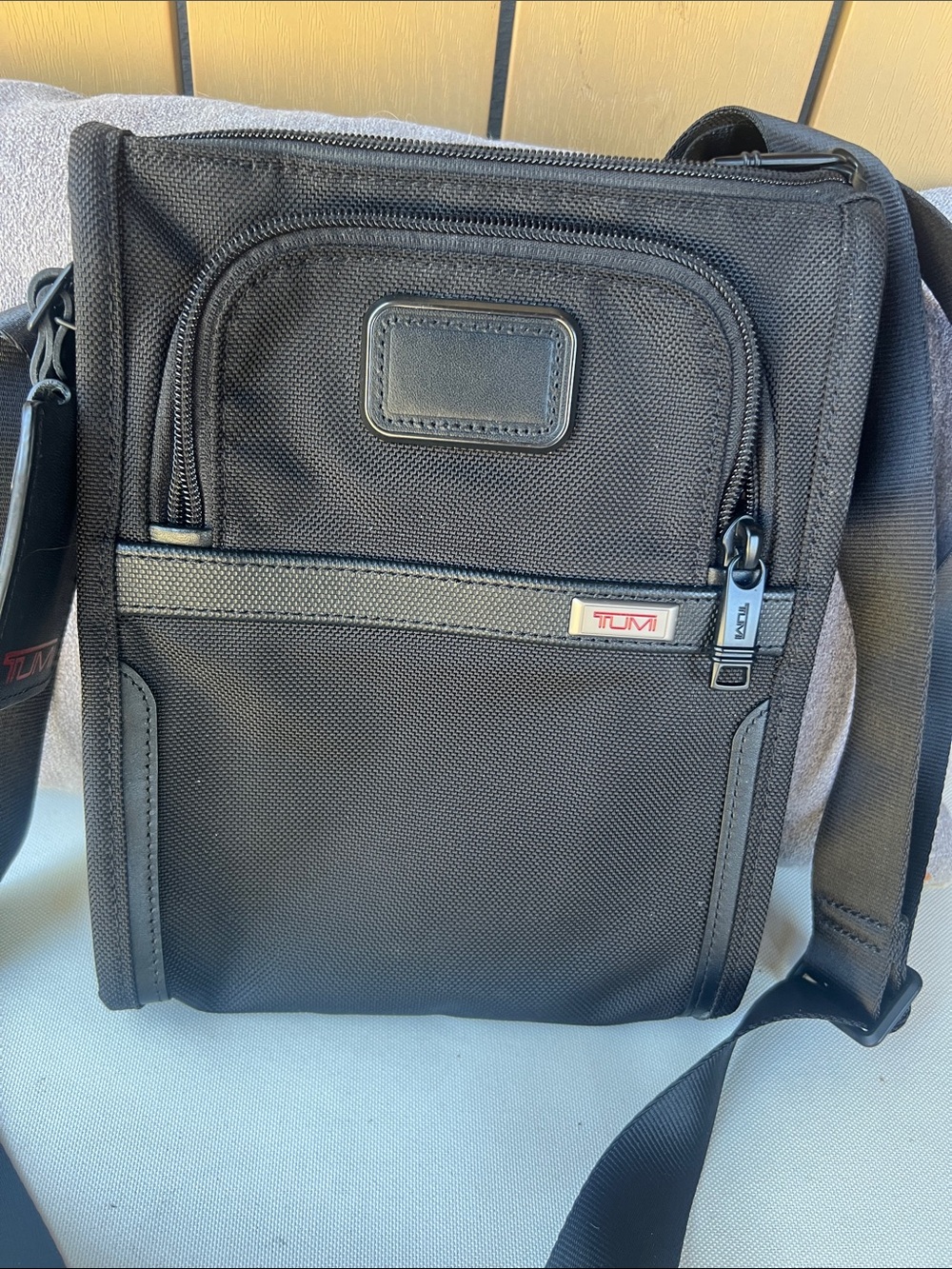 Tumi Black Alpha Pocket Crossbody Messenger Bag